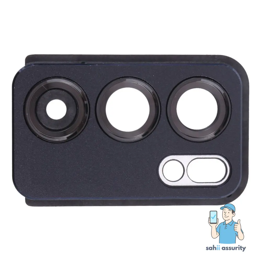 Camera Lens Glass with Frame for Oppo Reno6 Black